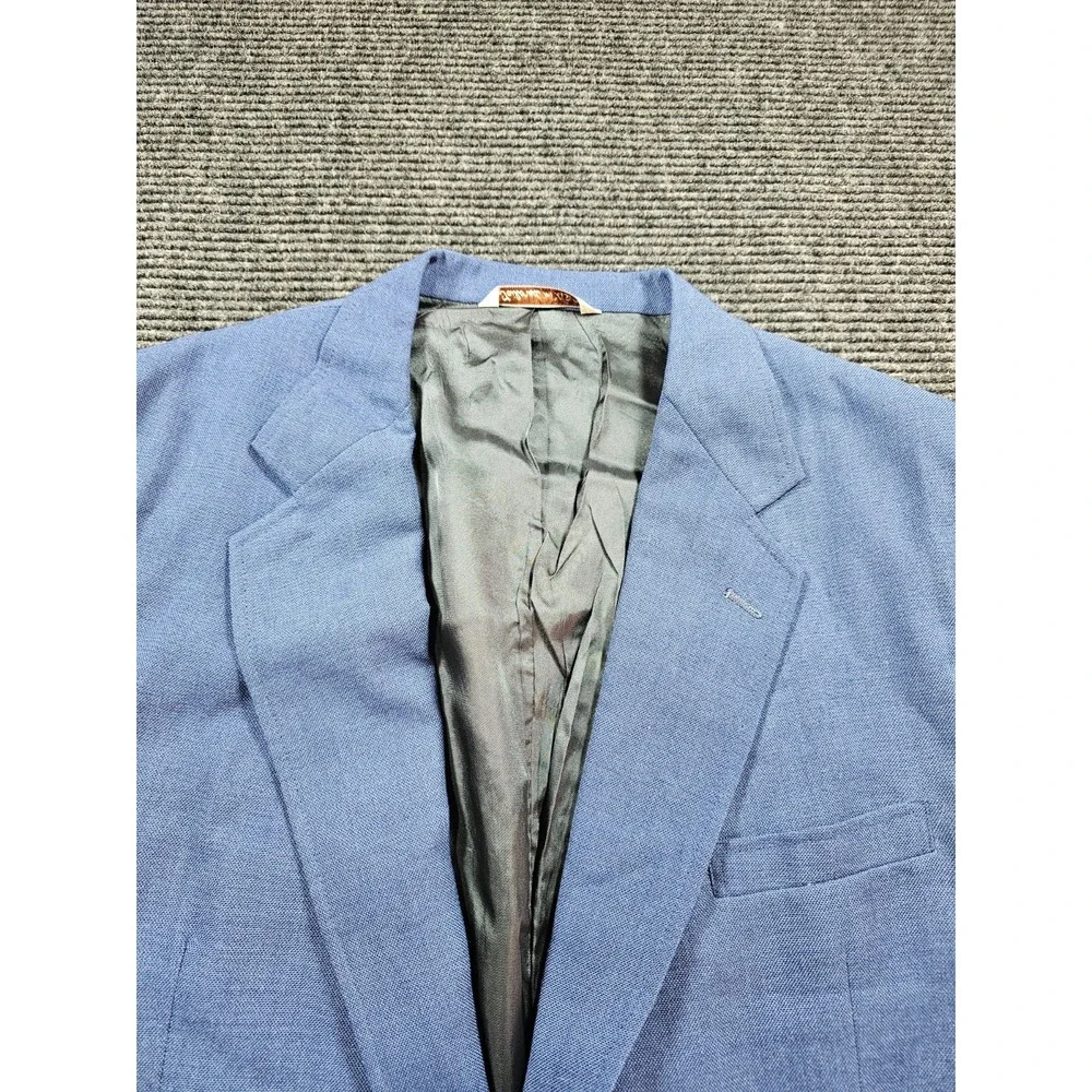 Stafford Blazer Jacket Mens XL Blue Formal Business Notch Lapel 2 Gold Button